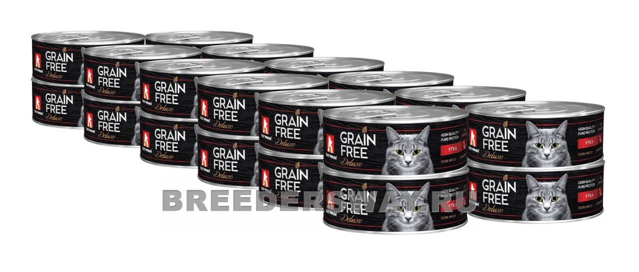 GRAIN FREE для кошек Утка ж/б 100гр