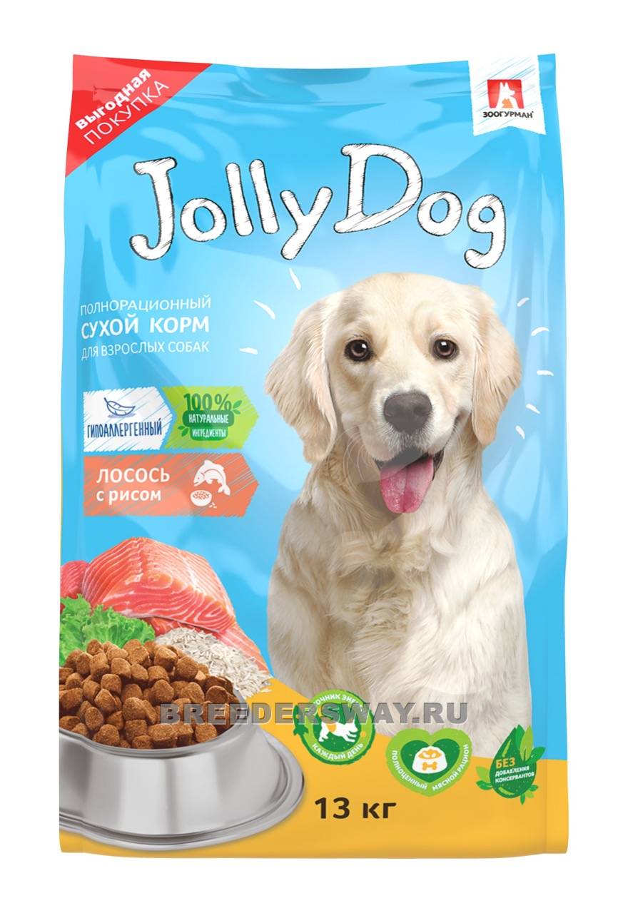 13кг JollyDog для собак премиум лосось и рис