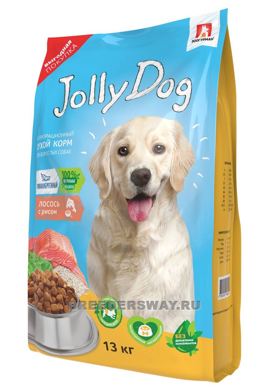 13кг JollyDog для собак премиум лосось и рис